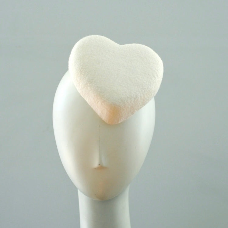 White Heart Cocktail Hat Fascinator Mini Love Hearts Millinery Collection