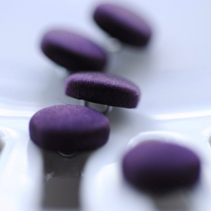 Plum Purple Wedding Dress Buttons 100% Silk Satin Bridal Buttons Eggplant Silk Charmeuse