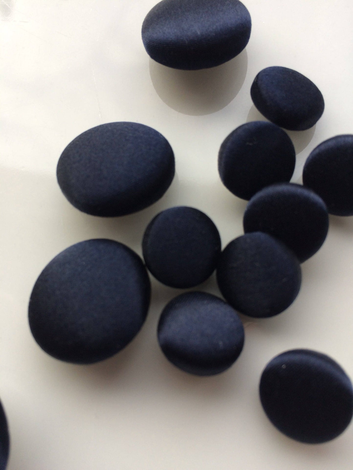 Navy Silk Satin Tuxedo Buttons Silk Charmeuse Mens Suit Jacket and Sleeve Buttons Set