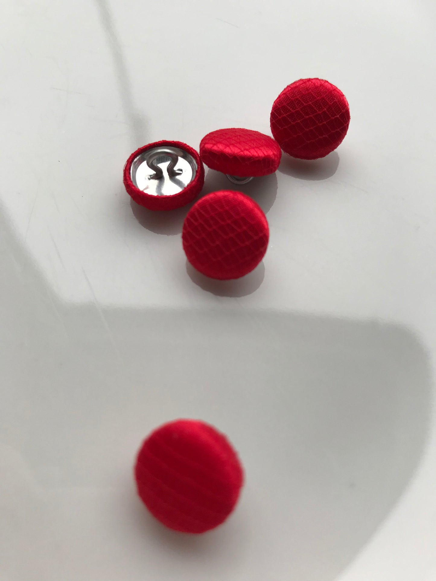 Tulle Covered Red Wedding Dress Buttons Silk Satin Bridal Buttons Silk Charmeuse