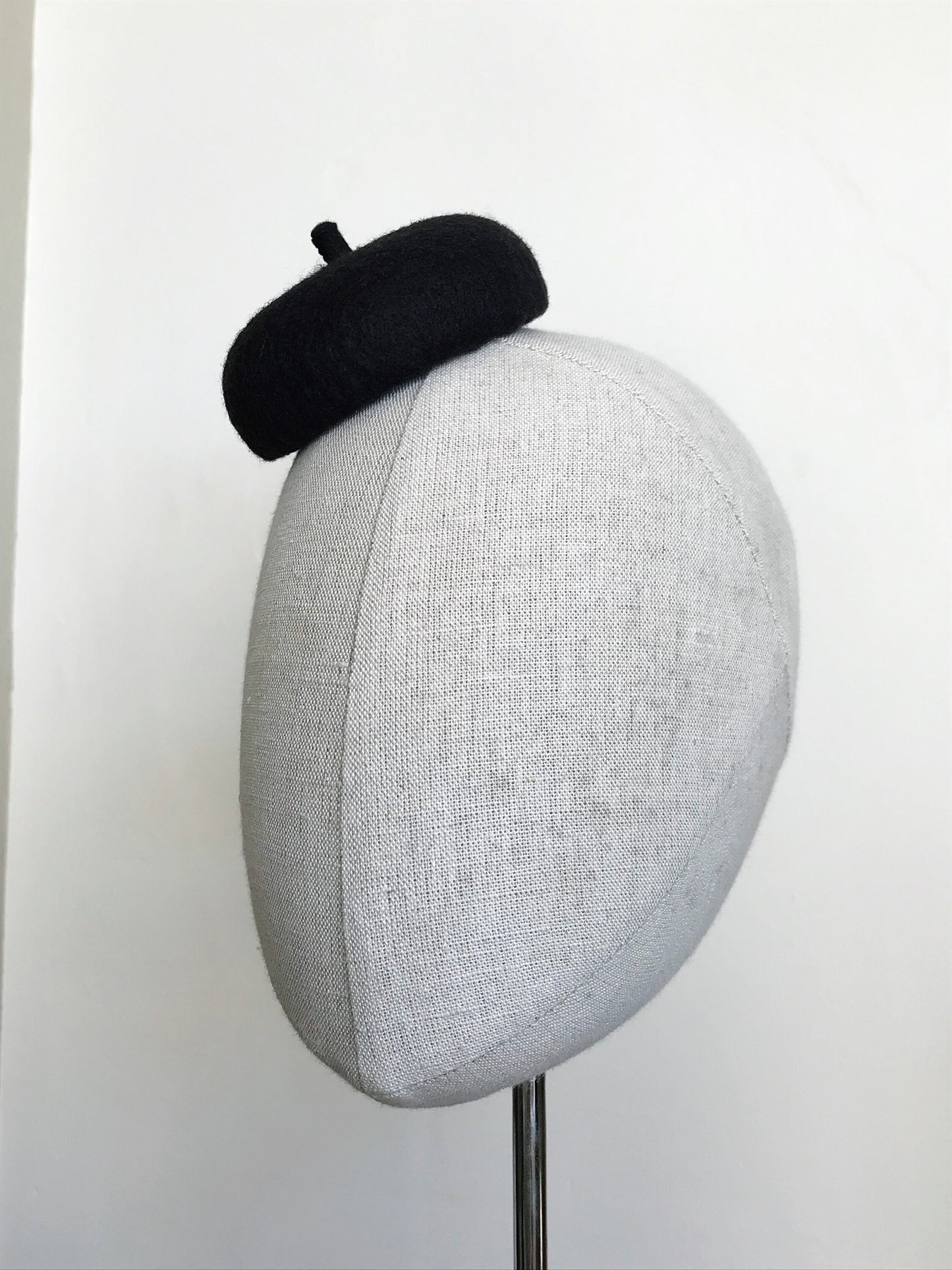 Black Mini French Beret Cocktail Hat Fascinator