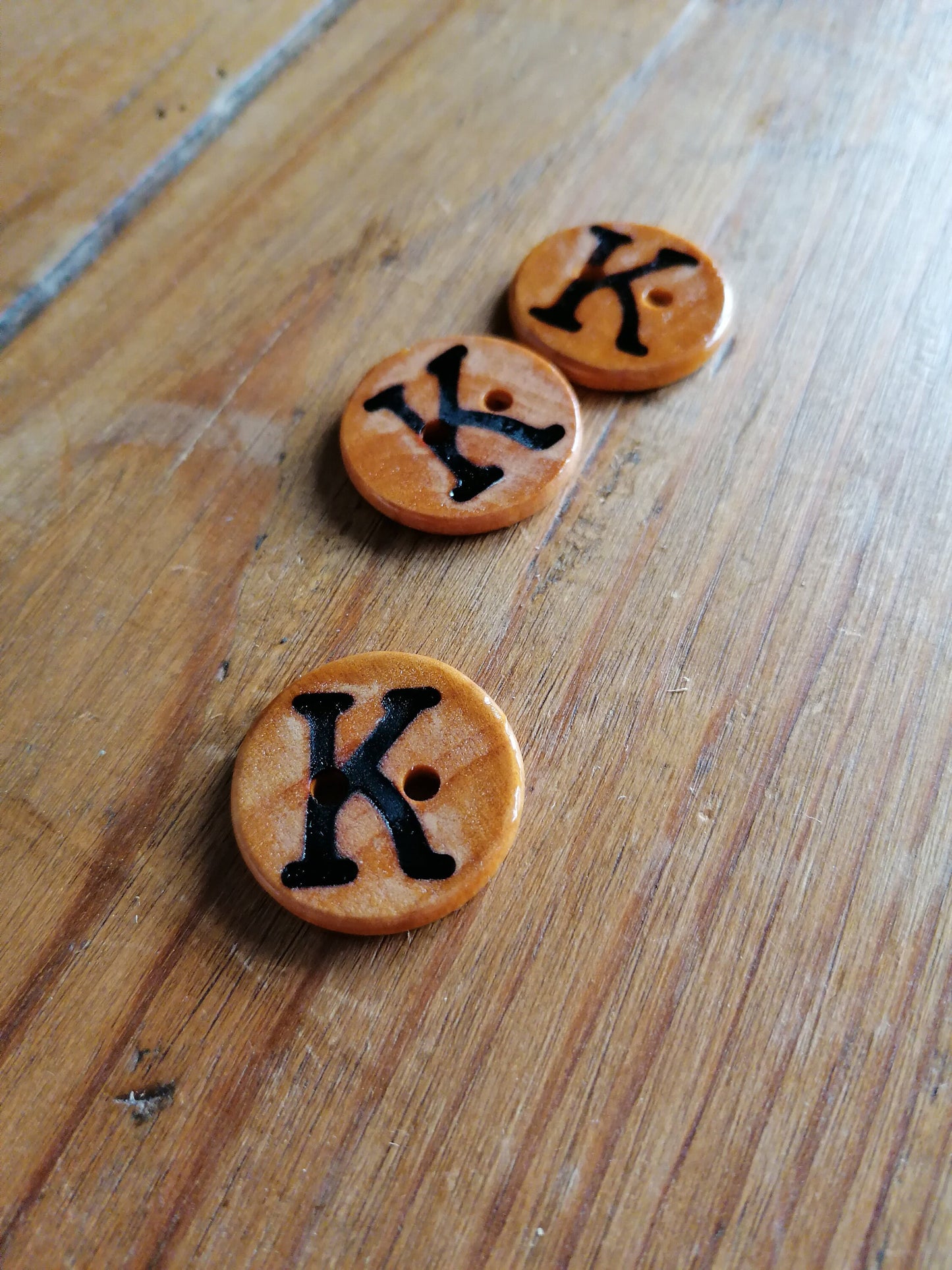 Wooden Letter K Buttons Upper Case Alphabet Capital