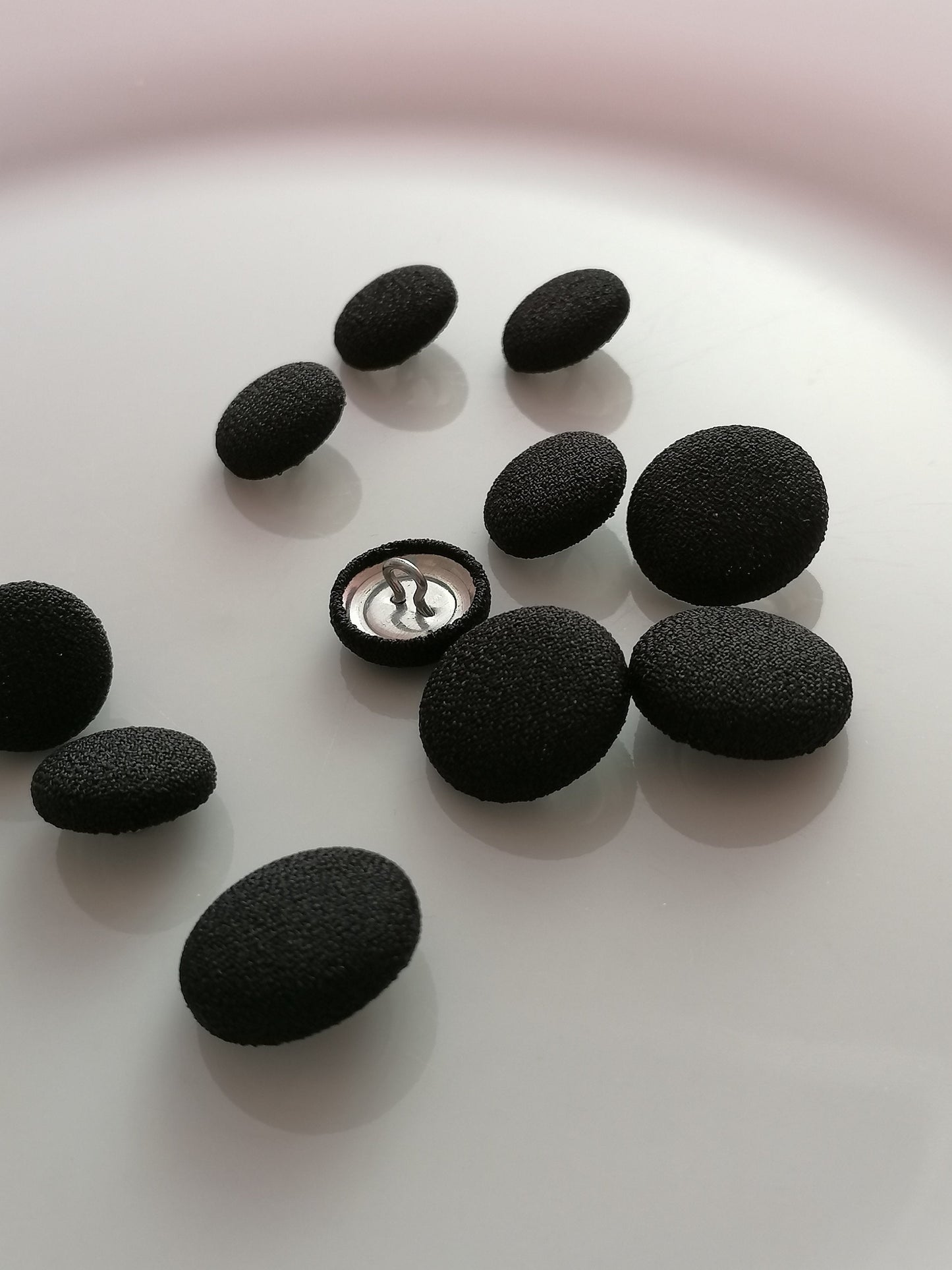 Black Crepe Tuxedo Buttons Mens Suit Jacket and Sleeve Buttons Set
