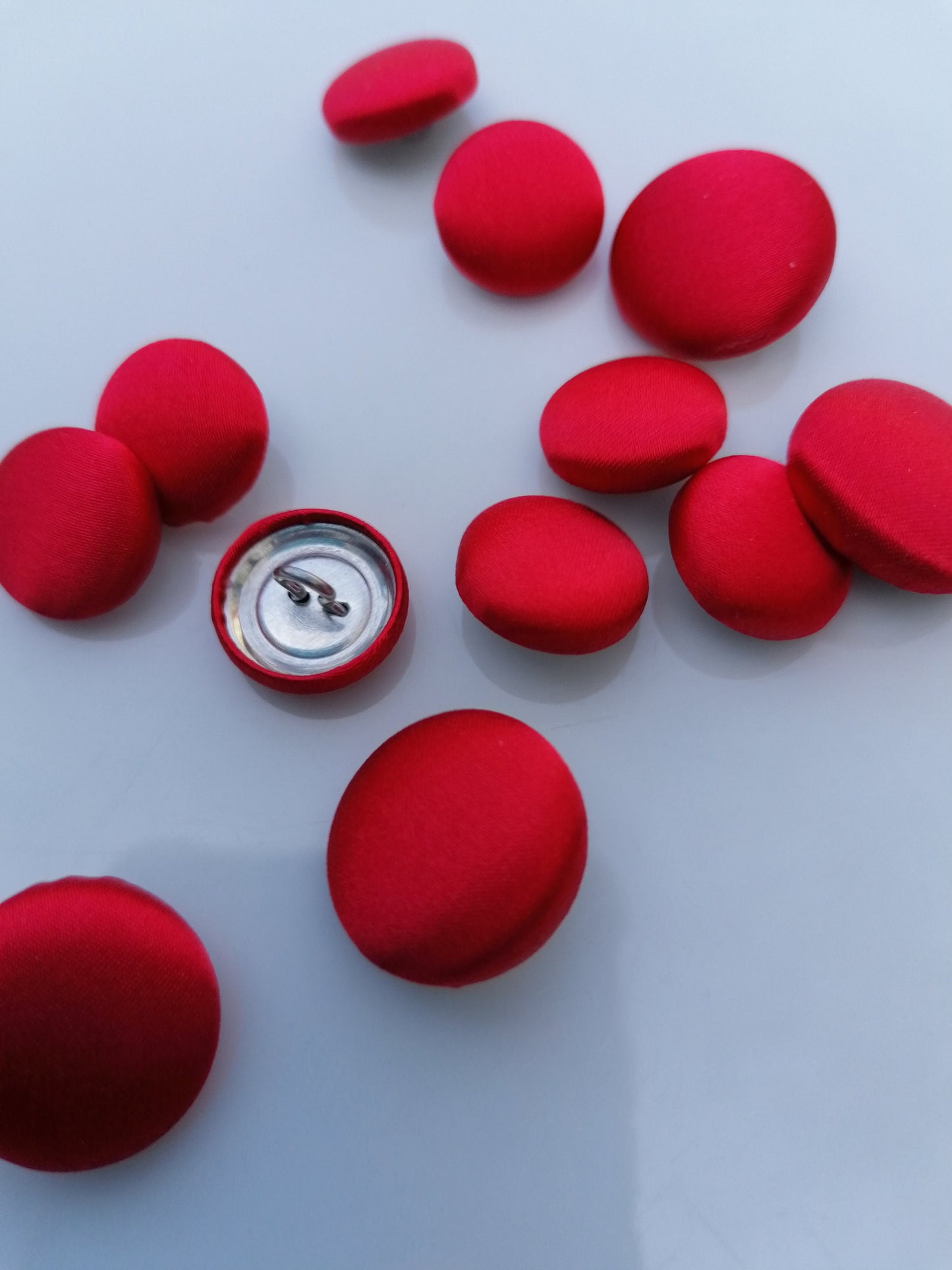 Red Silk Satin Tuxedo Buttons Silk Charmeuse Mens Suit Jacket and Sleeve Buttons Set