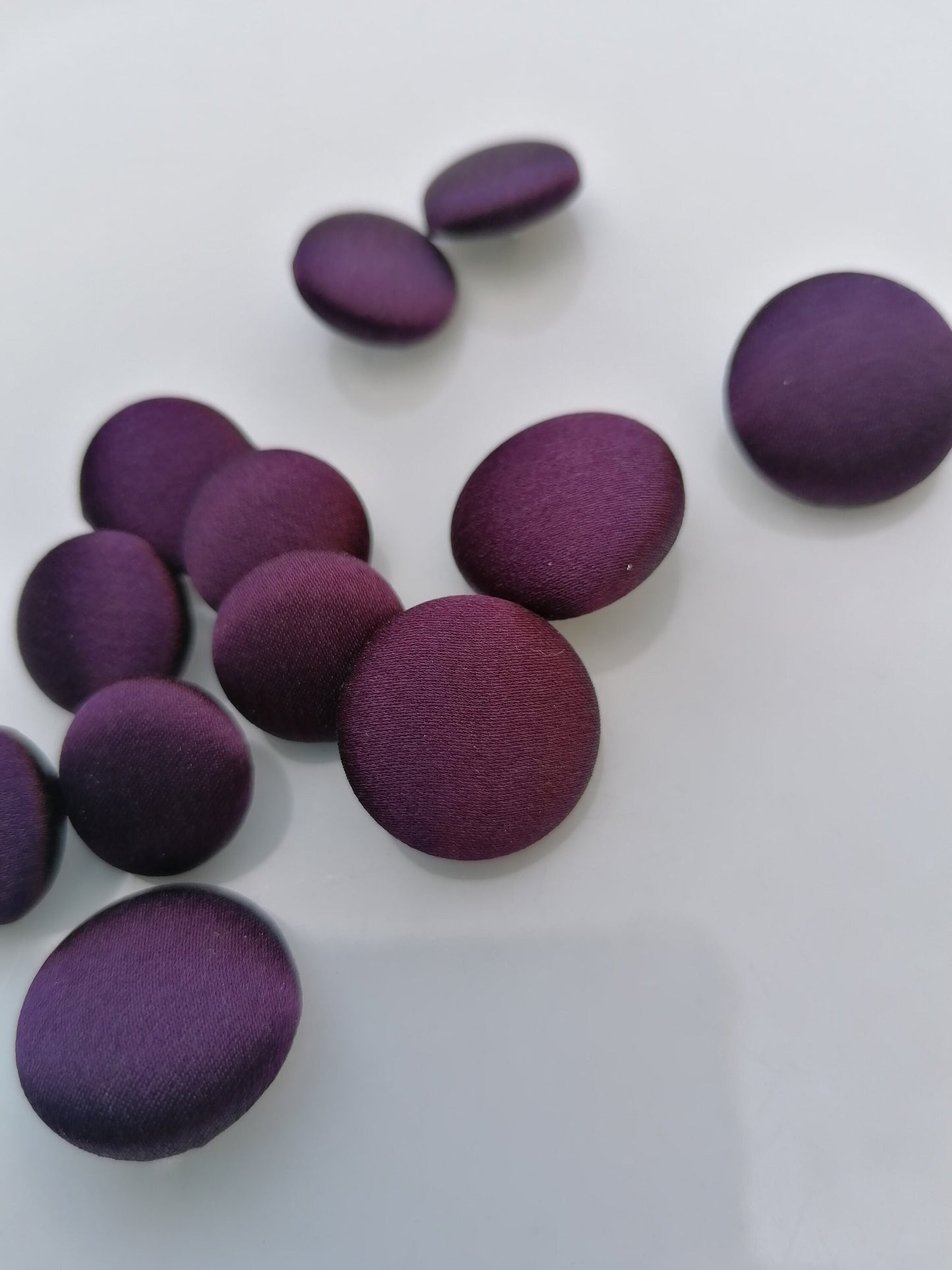 Plum Purple Silk Satin Tuxedo Buttons Silk Charmeuse Mens Suit Jacket and Sleeve Buttons Set