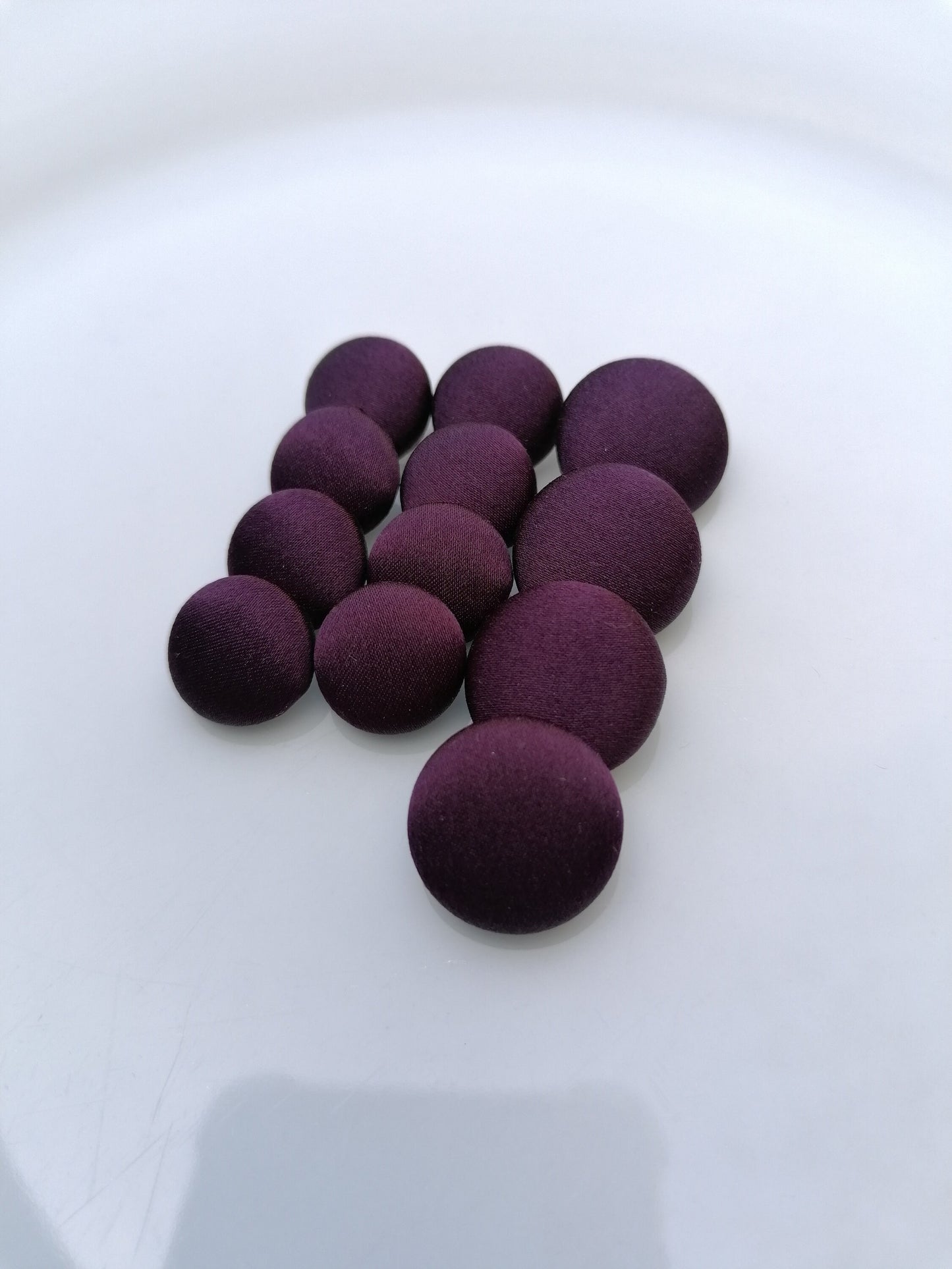 Plum Purple Silk Satin Tuxedo Buttons Silk Charmeuse Mens Suit Jacket and Sleeve Buttons Set