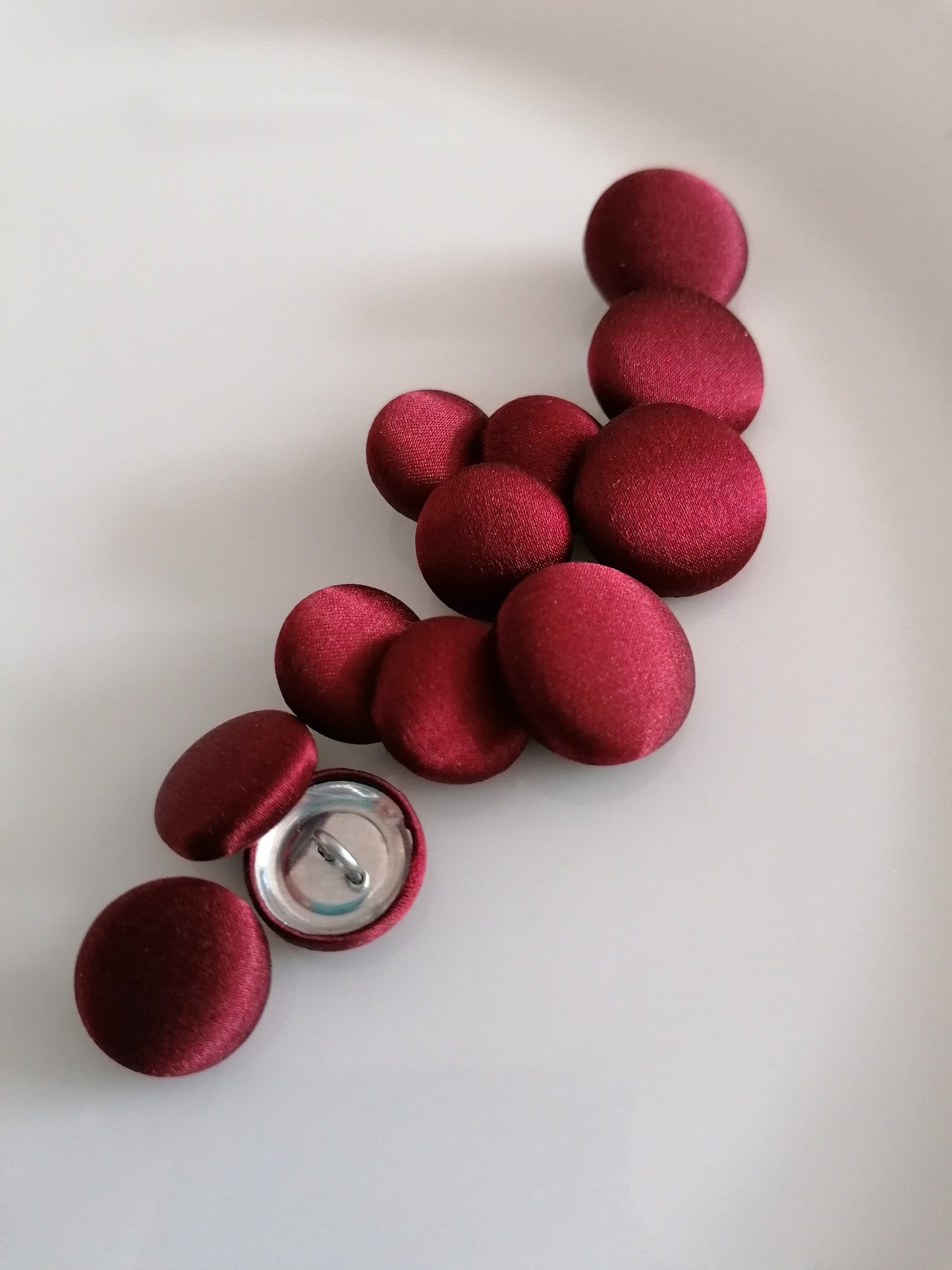 Wine Silk Satin Tuxedo Buttons Silk Charmeuse Mens Suit Jacket and Sleeve Buttons Set