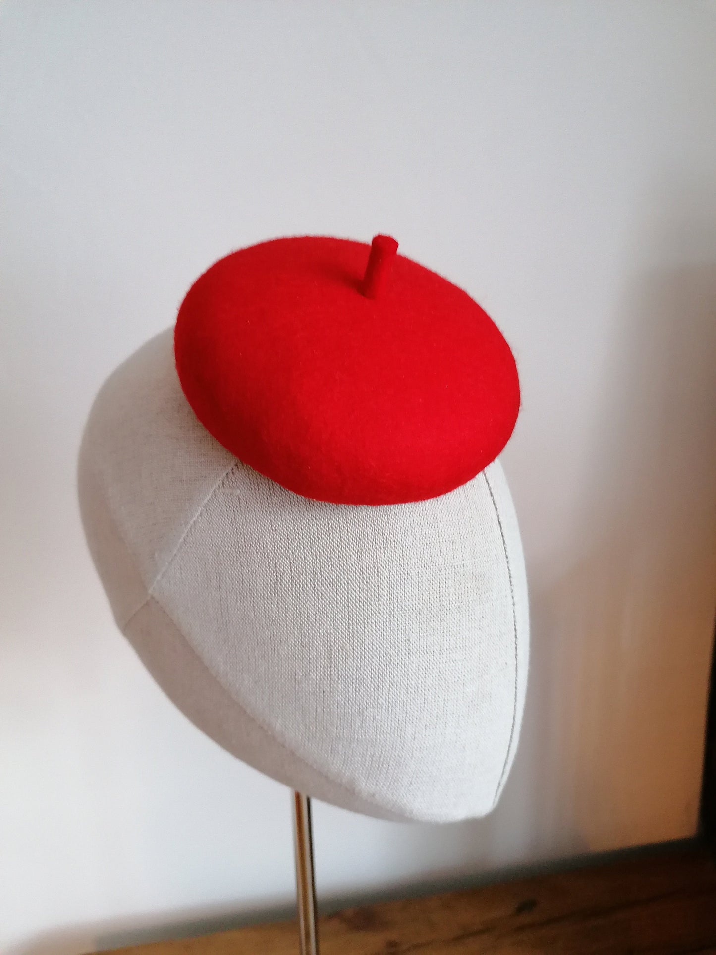 Mini Red French Beret Cocktail Hat 4" Millinery Fascinator