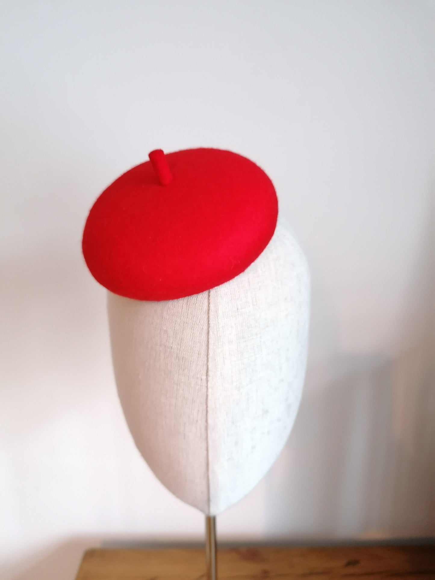 Mini Red French Beret Cocktail Hat 4" Millinery Fascinator