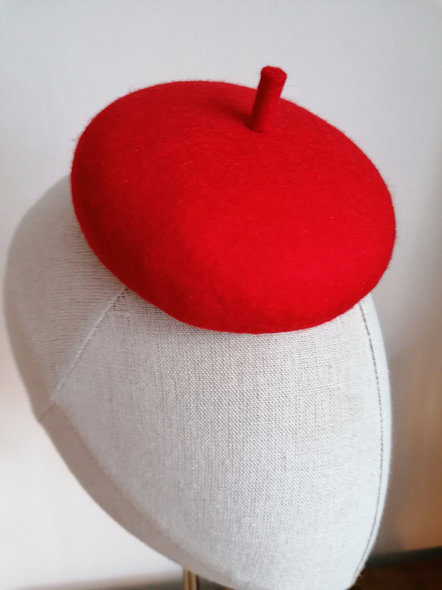 Mini Red French Beret Cocktail Hat 4" Millinery Fascinator