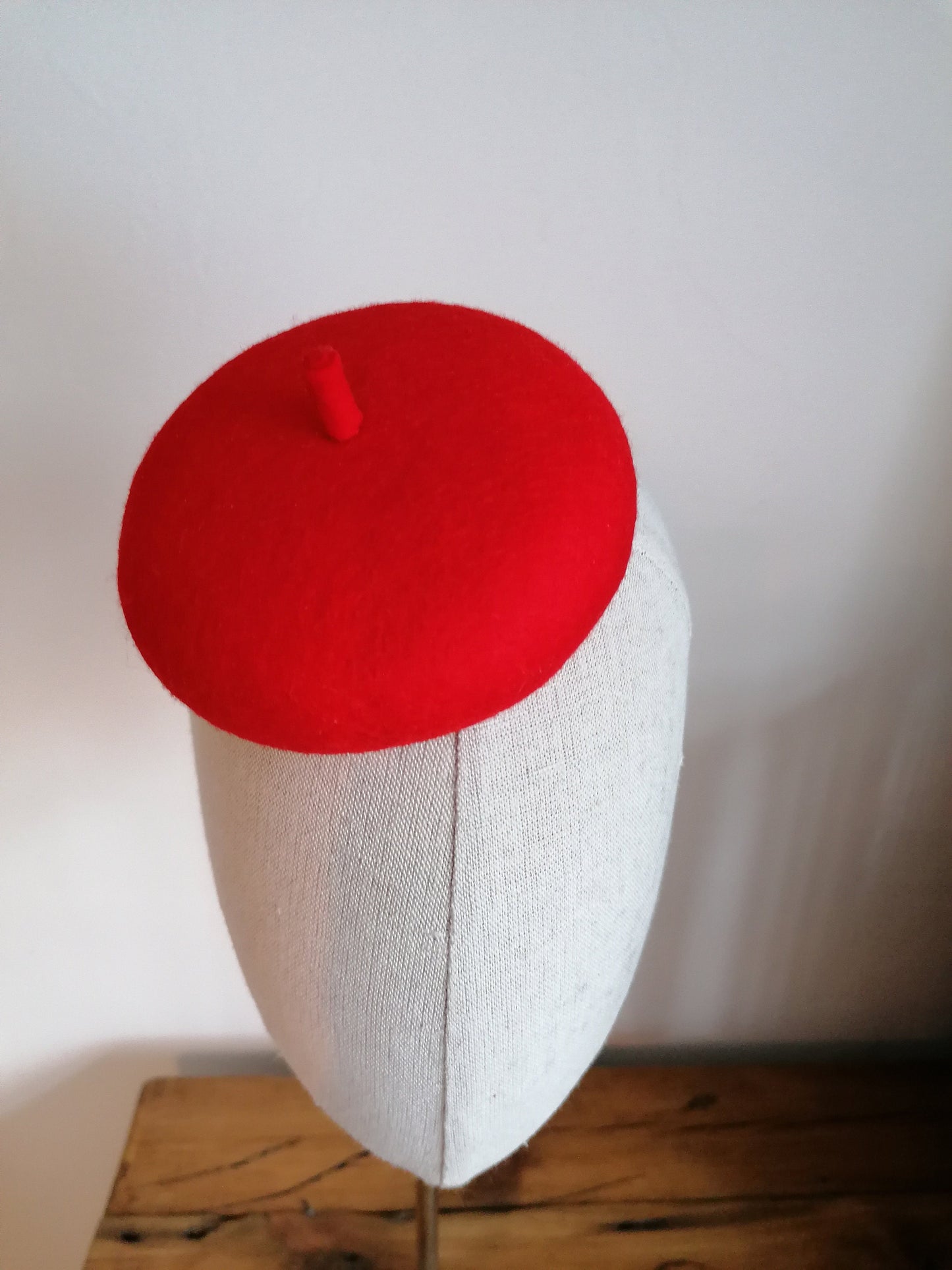 Mini Red French Beret Cocktail Hat 4" Millinery Fascinator