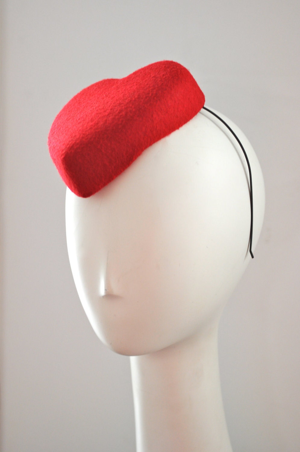Red Heart Cocktail Hat Fascinator Mini Love Hearts Collection