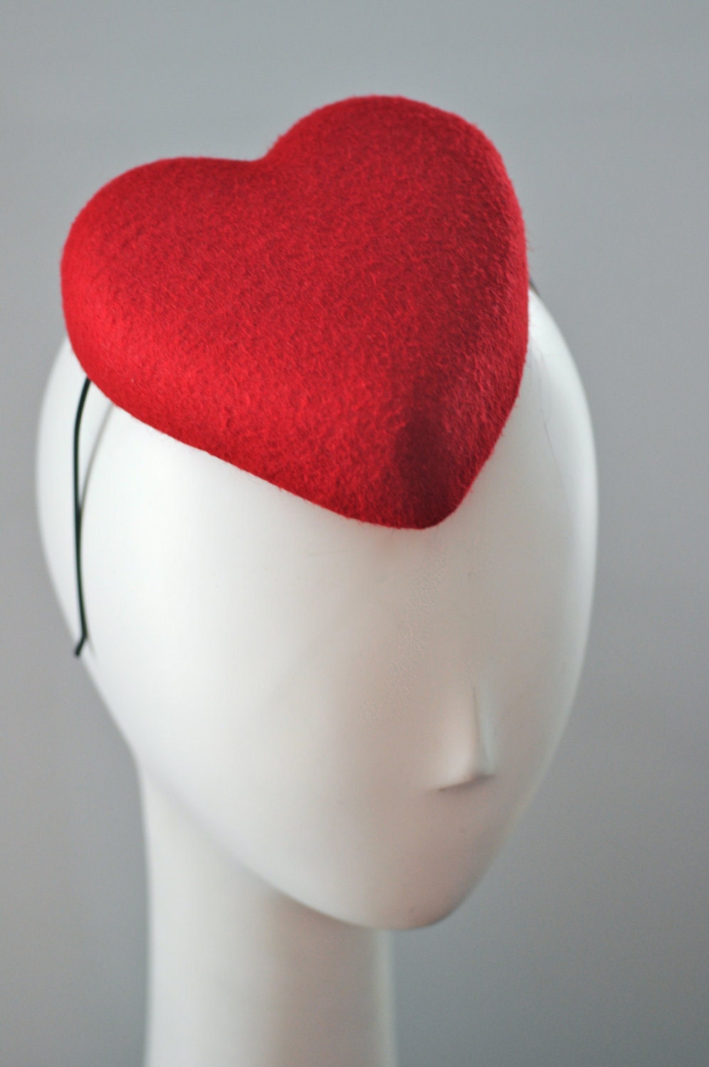 Red Heart Cocktail Hat Fascinator Mini Love Hearts Collection