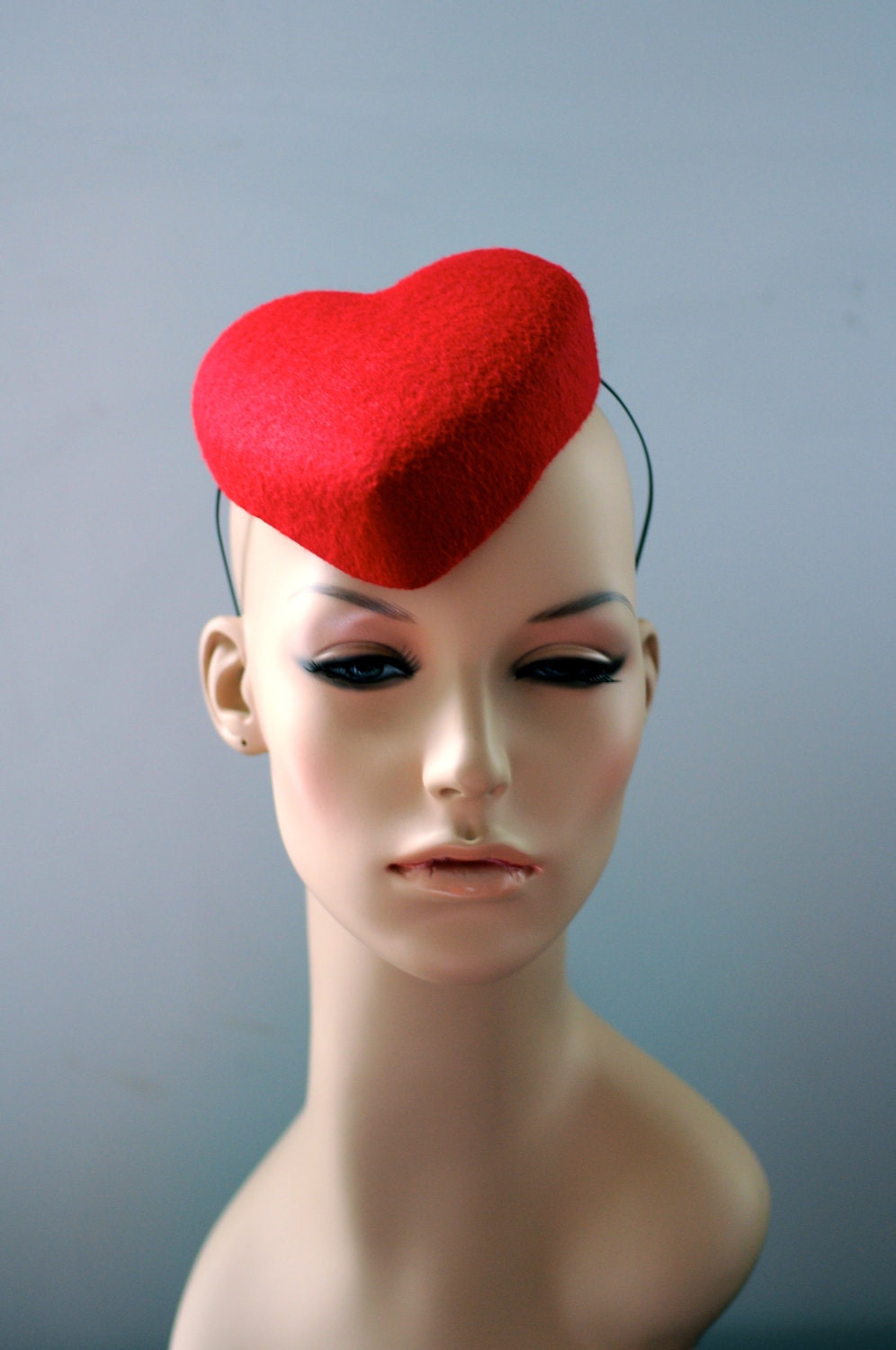 Red Heart Cocktail Hat Fascinator Mini Love Hearts Collection
