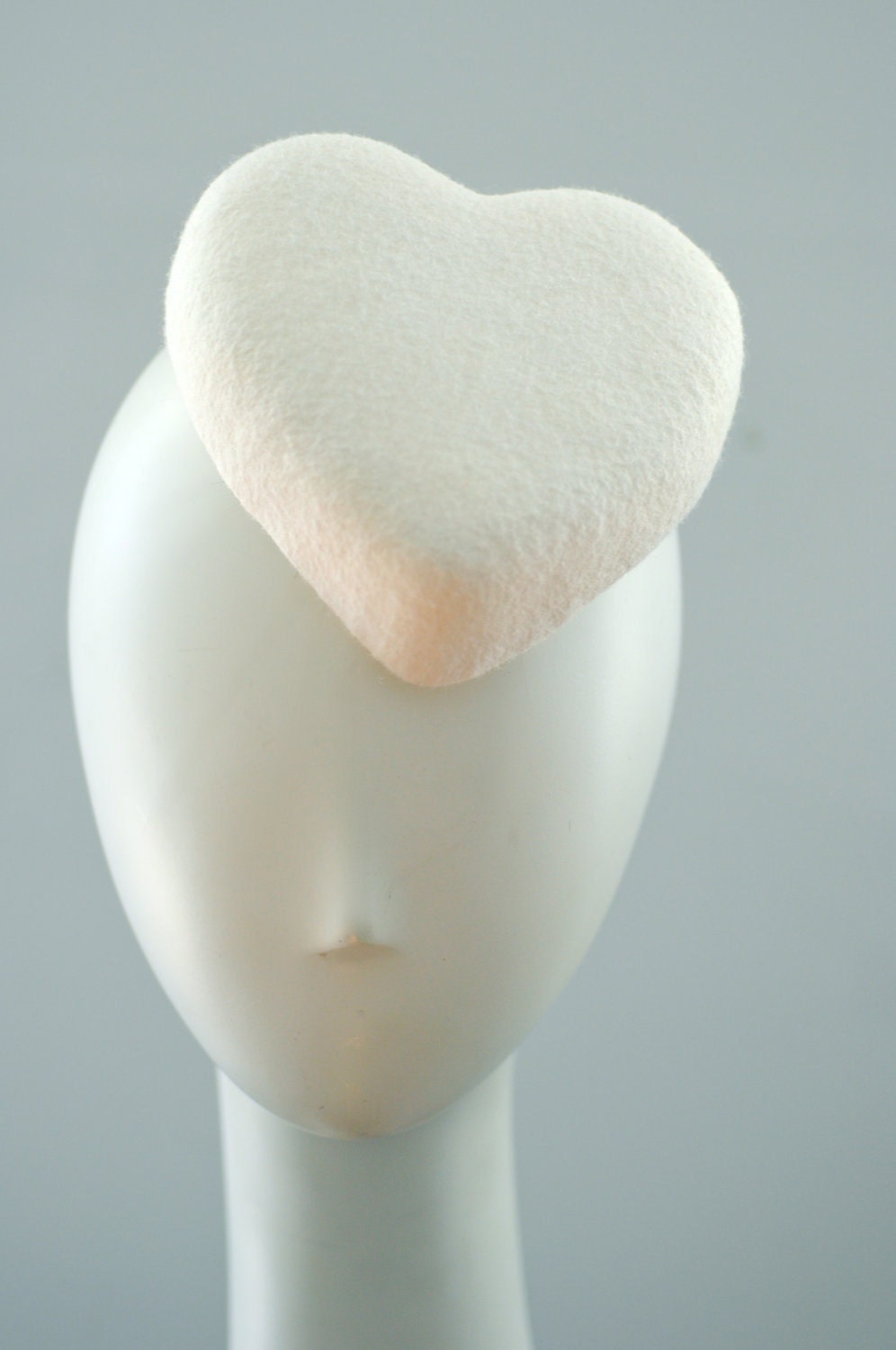 White Heart Cocktail Hat Fascinator Mini Love Hearts Millinery Collection