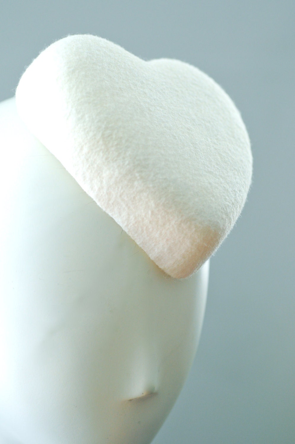 White Heart Cocktail Hat Fascinator Mini Love Hearts Millinery Collection