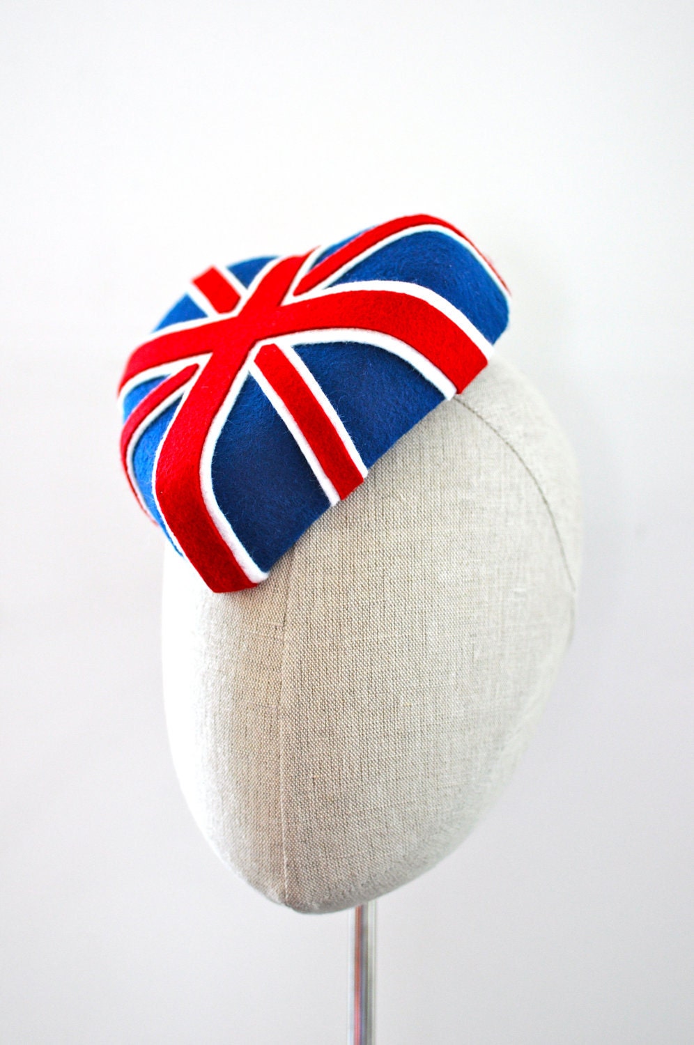 Union Jack Heart Cocktail Hat Fascinator Mini Hat Flag Hat UK GB