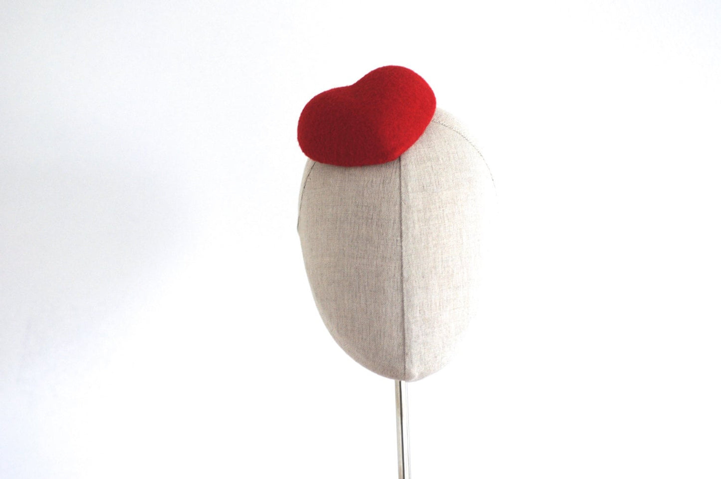 Mini Red Heart Cocktail Hat Fascinator