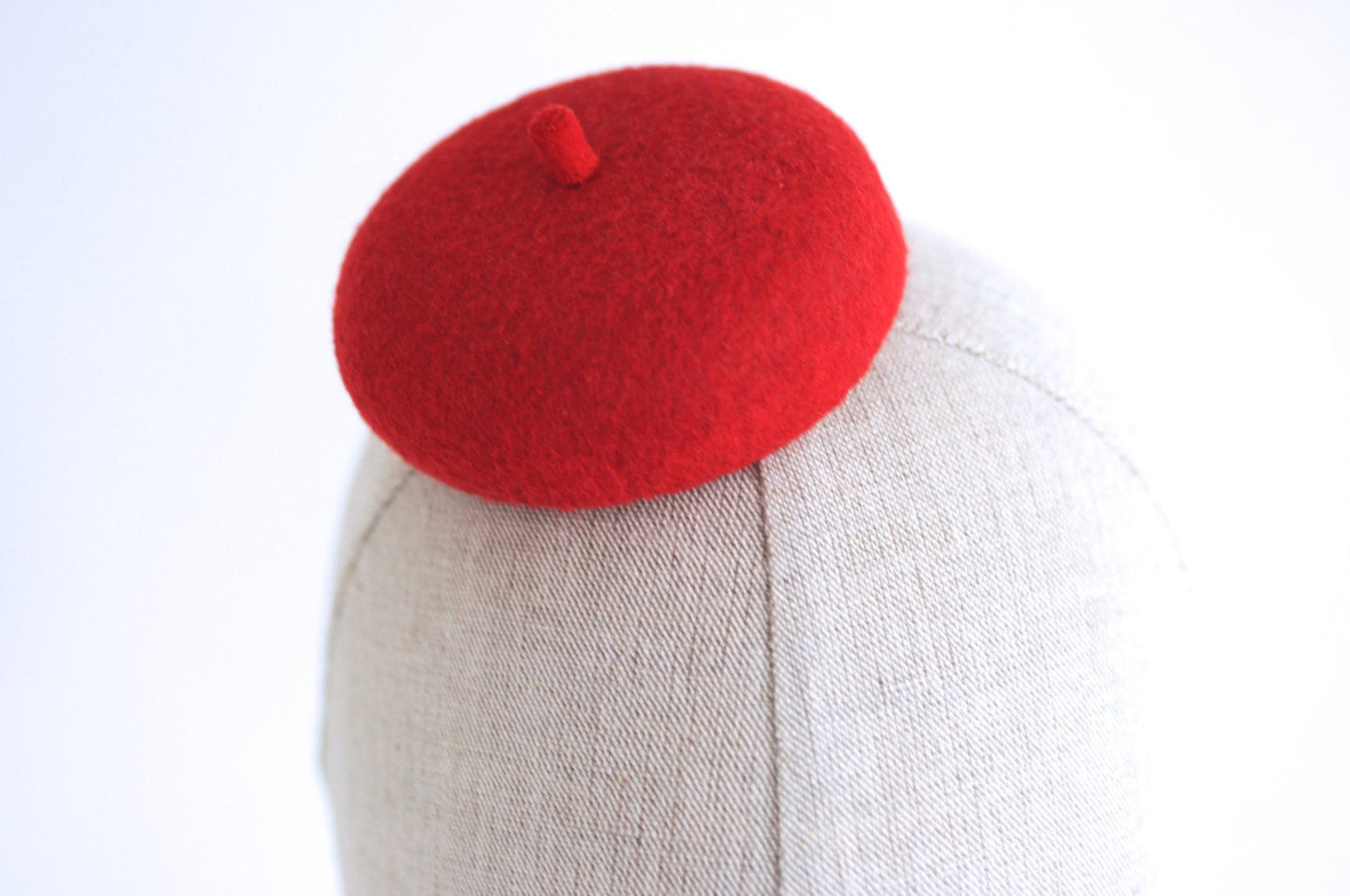Mini Red French Beret Cocktail Hat Millinery Fascinator
