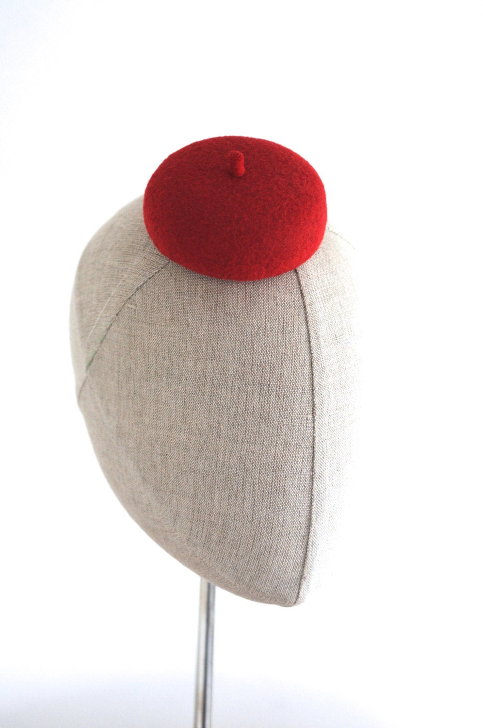 Mini Red French Beret Cocktail Hat Millinery Fascinator
