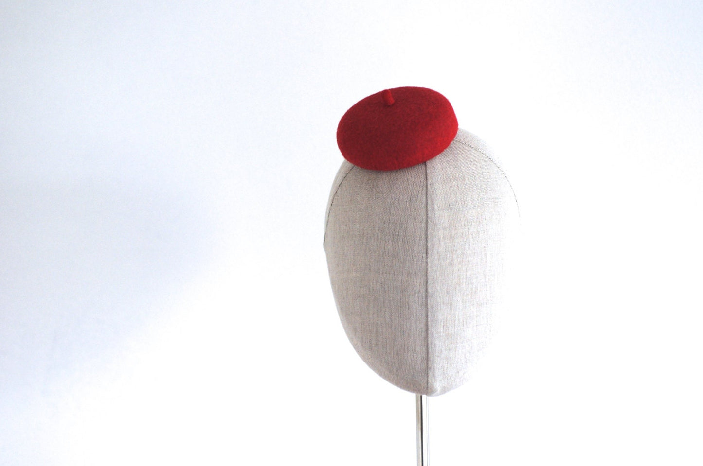 Mini Red French Beret Cocktail Hat Millinery Fascinator