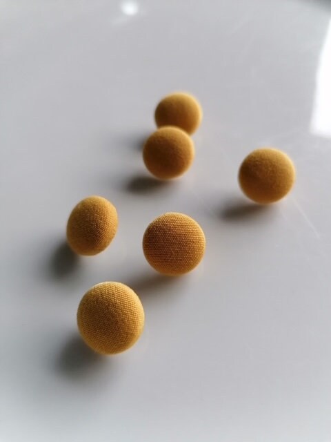 Mustard Crepe Wedding Dress Fabric Covered Bridal Buttons