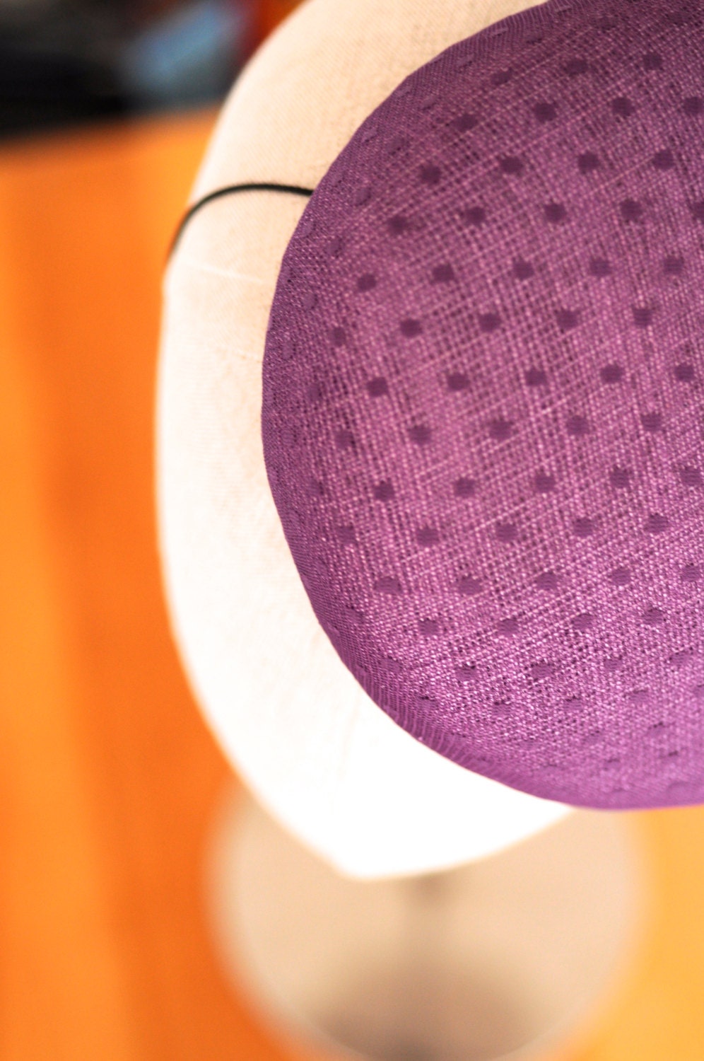 Purple Cocktail Hat Hand Blocked Slouch Beret Millinery