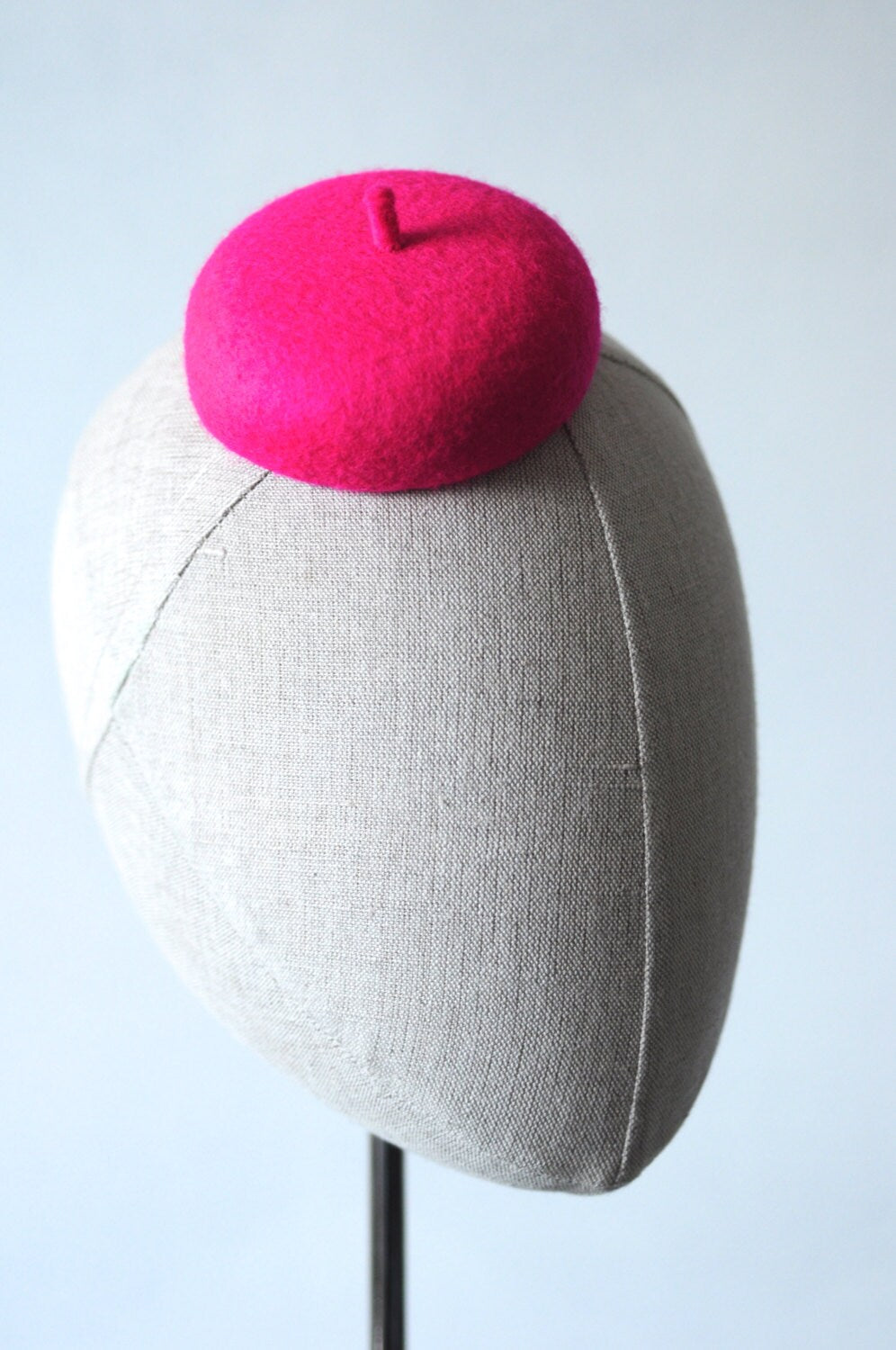Mini Hot Pink French Beret Cocktail Hat Fascinator