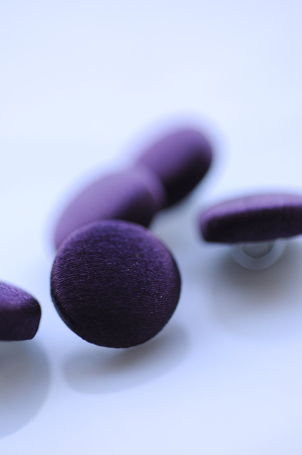 Plum Purple Wedding Dress Buttons 100% Silk Satin Bridal Buttons Eggplant Silk Charmeuse