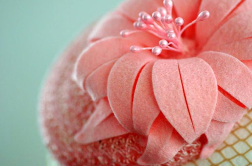 Pink Cocktail Hat Straw Hat Mini Fascinator