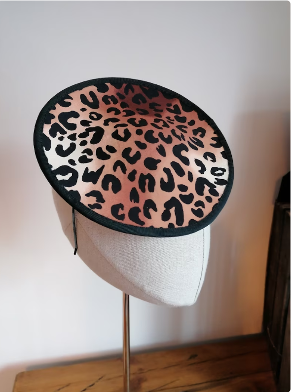 Leopard Print Saucer Cocktail Hat Millinery