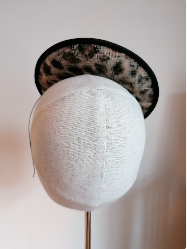 Leopard Print Saucer Cocktail Hat Millinery