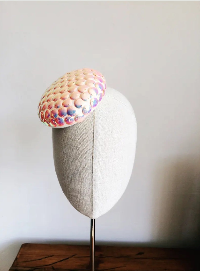 Mermaid Scales Sequined Mother of Pearl Mini Cocktail Hat