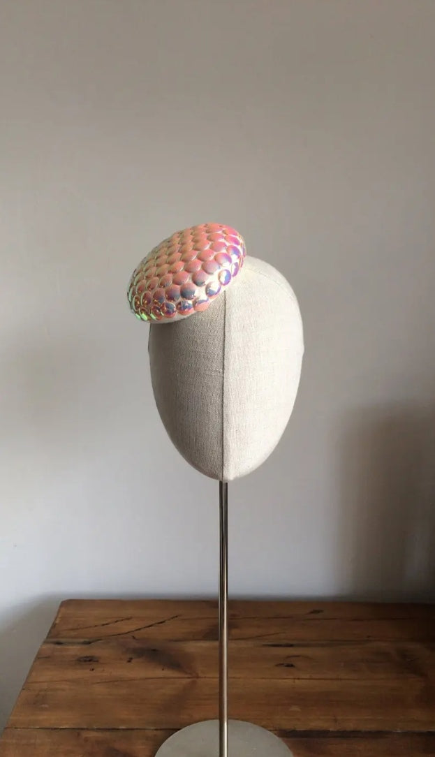 Mermaid Scales Sequined Mother of Pearl Mini Cocktail Hat