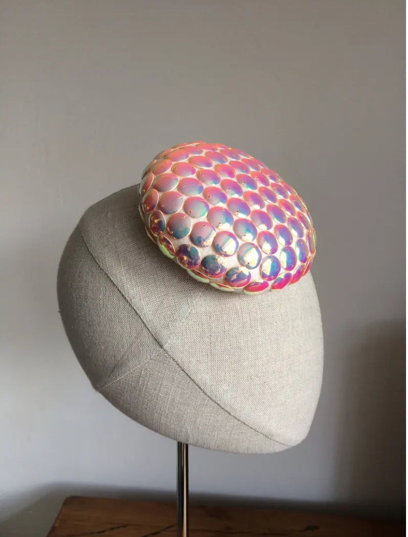 Mermaid Scales Sequined Mother of Pearl Mini Cocktail Hat