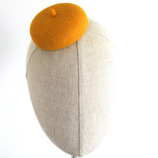 Mini Mustard French Beret Cocktail Hat Millinery Fascinator