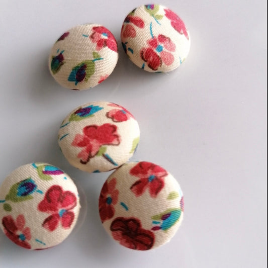 Handmade Ditsy Floral Print Fabric Covered Buttons