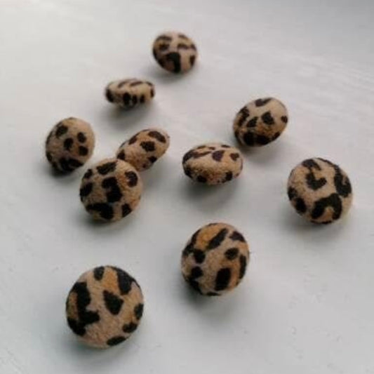 Leopard Print Wedding Dress Buttons Faux Suede Bridal Buttons Animal Print Alternative Bride