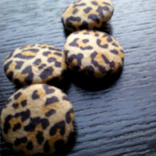 Handmade Leopard Print Faux Suede Fabric Covered Buttons