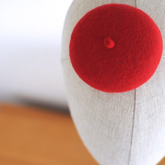 Mini Red French Beret Cocktail Hat Millinery Fascinator