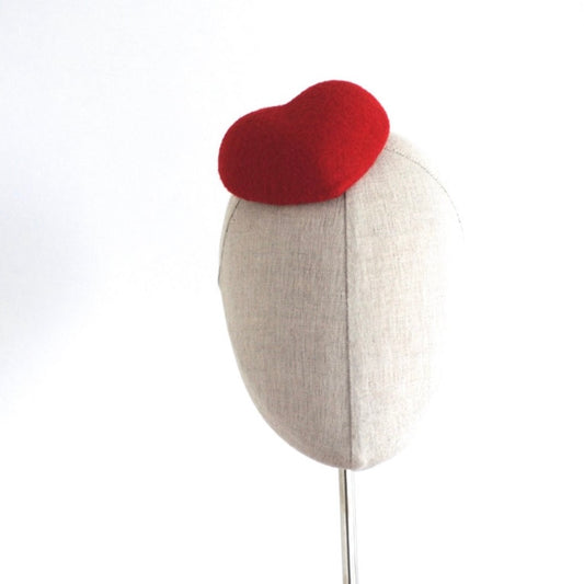 Mini Red Heart Cocktail Hat Fascinator