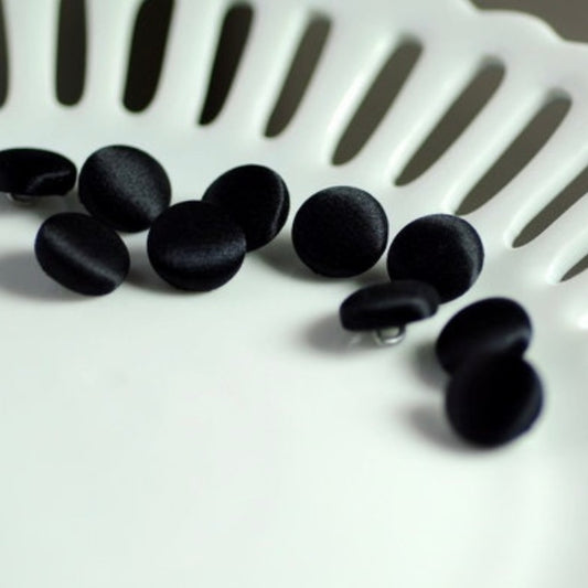 Black Wedding Dress Buttons 100% Silk Satin Bridal Buttons Silk Charmeuse
