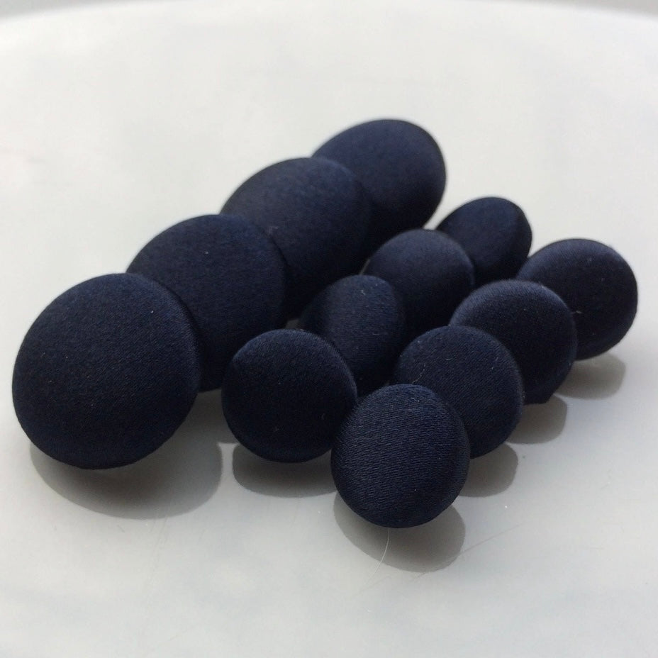Navy Silk Satin Tuxedo Buttons Silk Charmeuse Mens Suit Jacket and Sleeve Buttons Set