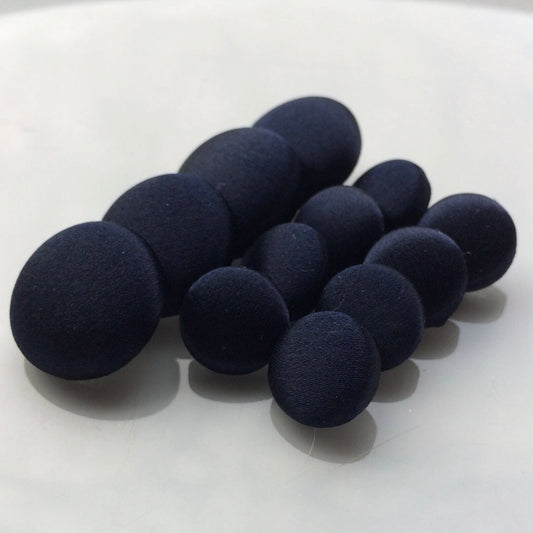 Navy Silk Satin Tuxedo Buttons Silk Charmeuse Mens Suit Jacket and Sleeve Buttons Set