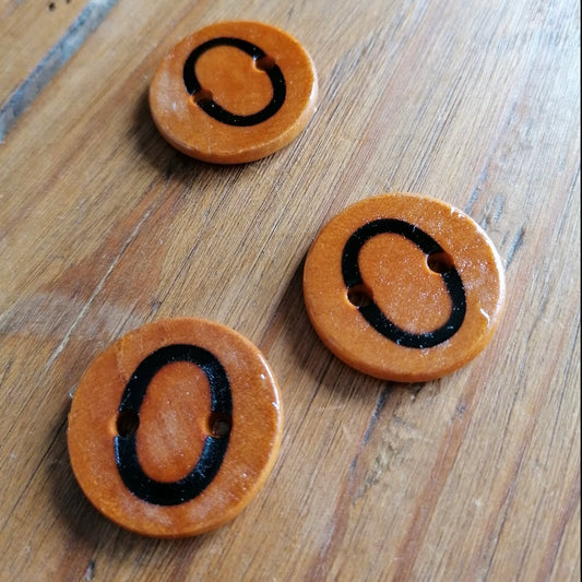 Wooden Letter O Buttons Upper Case Alphabet Capital