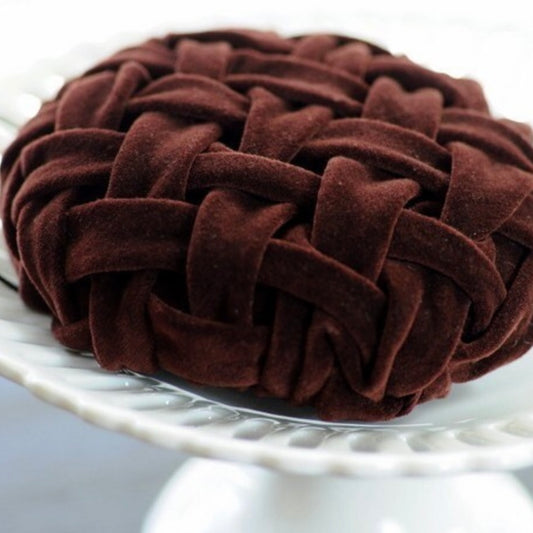 Chocolate Velvet Lattice Smocked Mini Hat Fascinator Very Vintage