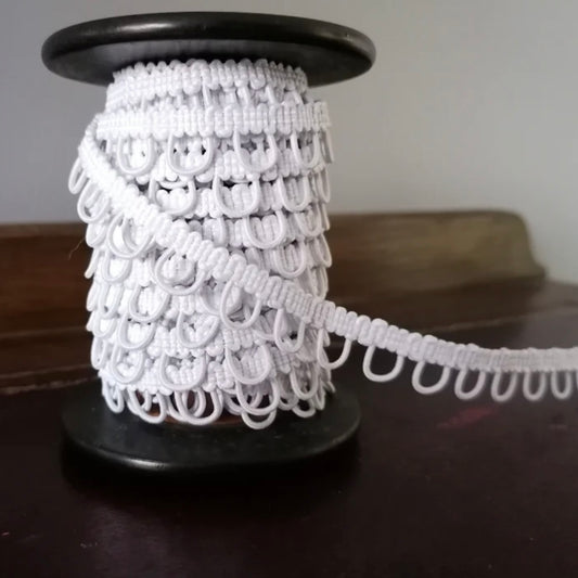 White Bridal Button Looping Elastic Wedding Dress Buttonhole Loop