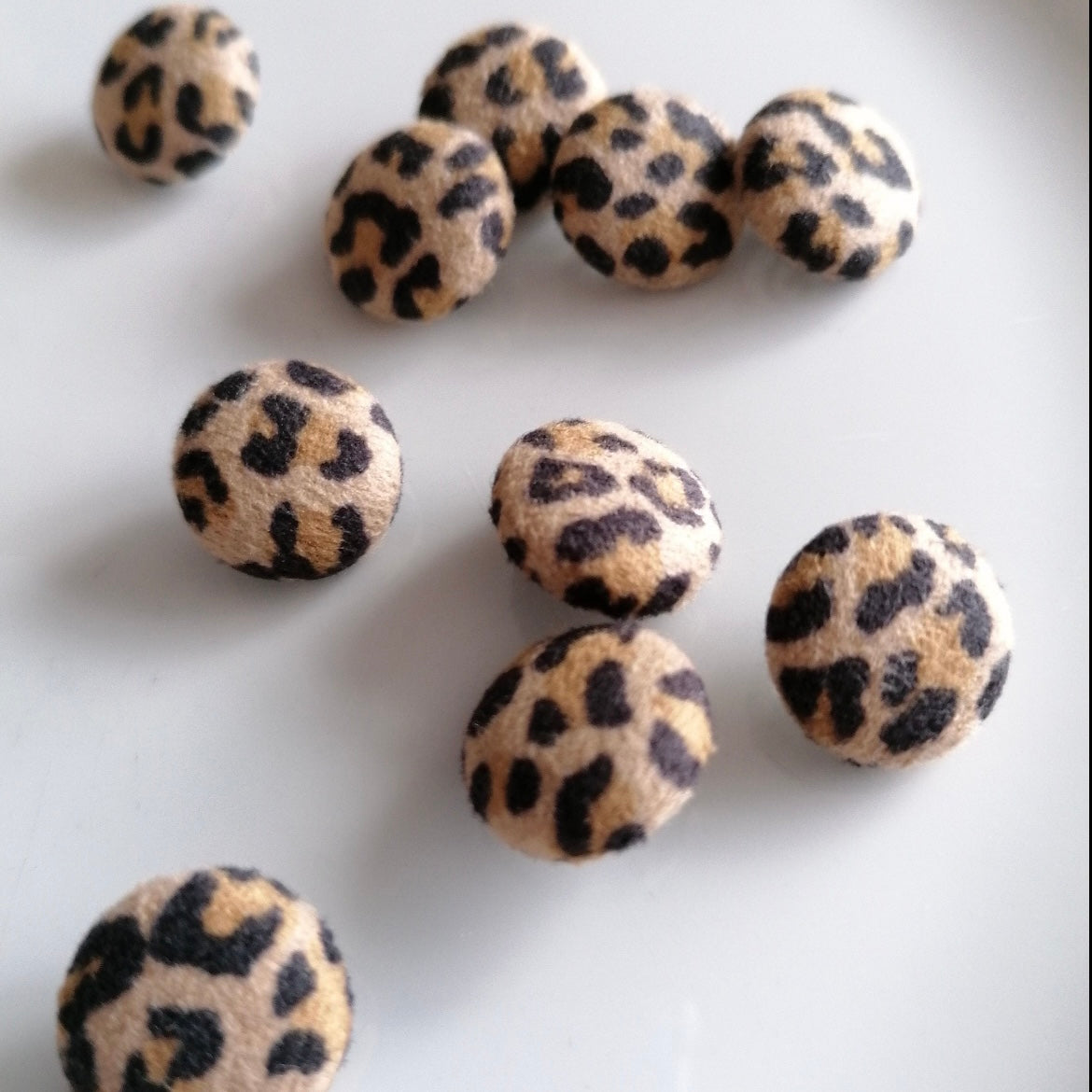 Handmade Leopard Print Faux Suede Fabric Covered Buttons