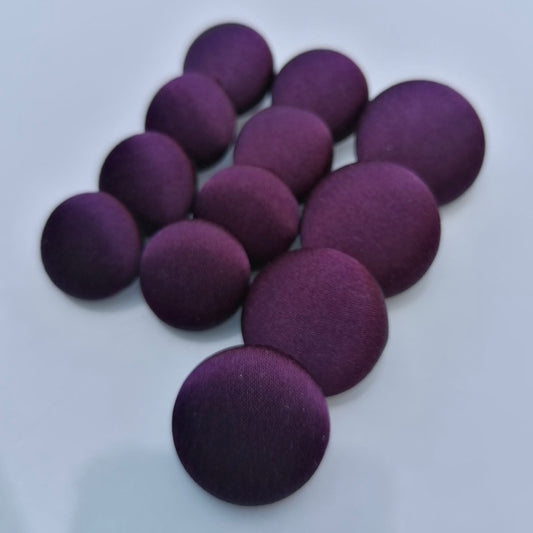 Plum Purple Silk Satin Tuxedo Buttons Silk Charmeuse Mens Suit Jacket and Sleeve Buttons Set