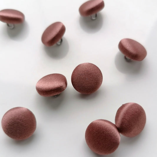 Dusky Mocha Wedding Dress Buttons Pink Brown 100% Silk Satin Bridal Buttons Silk Charmeuse